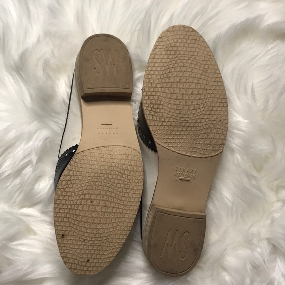 Stuart Weitzman Size 6 Cream Black Slide Loafer - image 3